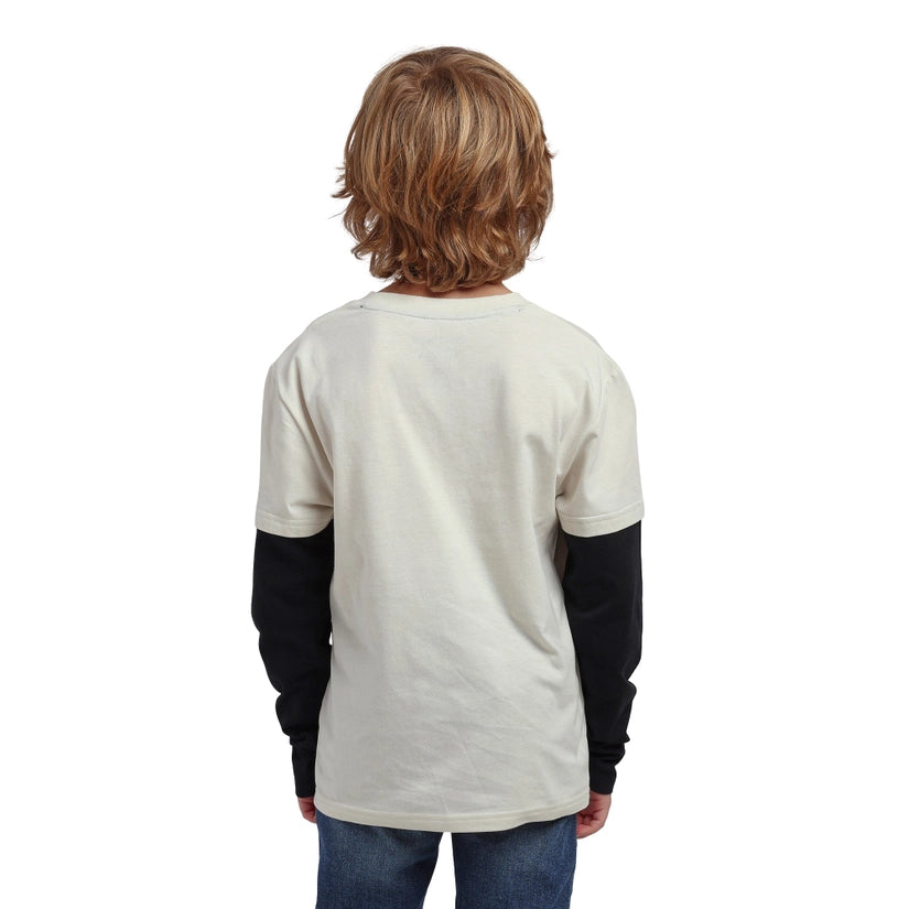 FNAF Game Over Tan Boy's Layered Long Sleeve Tee