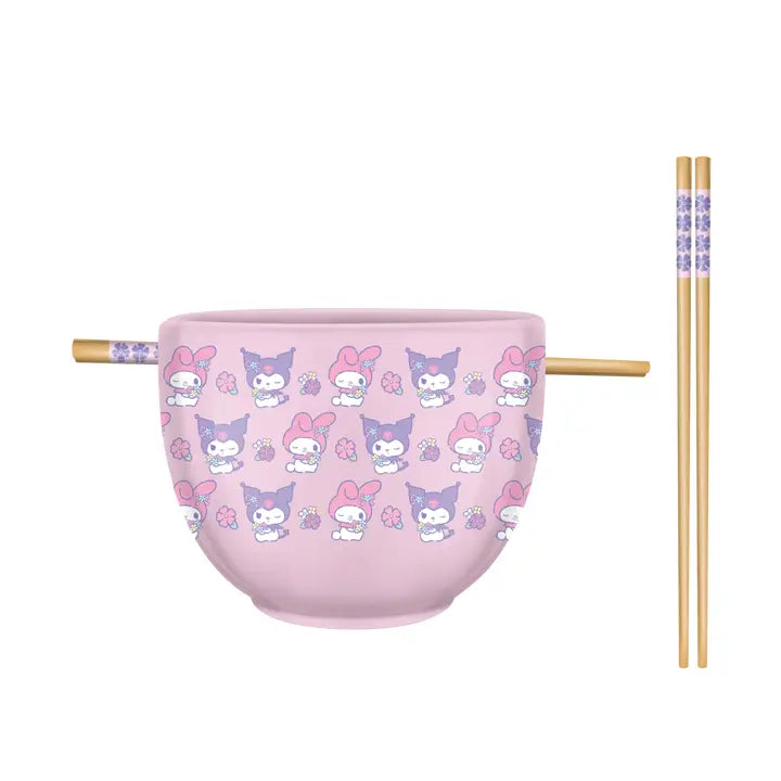 My Melody & Kuromi Ramen Bowl w Chopsticks