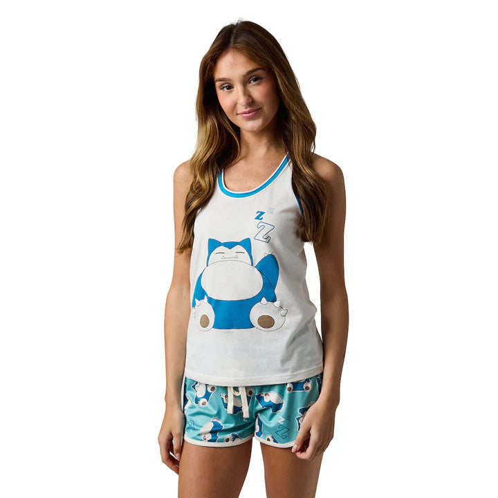 Pokemon Snorlax Napping Tank Top & Shorts Womens Pajama Set