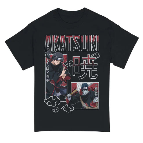 Naruto Shippuden - Akatsuki Itachi & Kisame Black Adult Short Sleeve Tee
