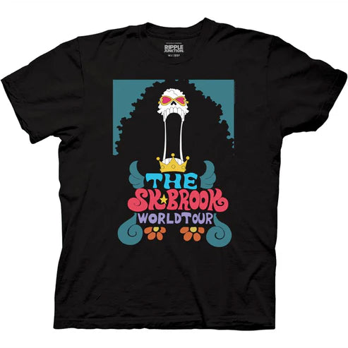 One Piece - The Skull King Brook World Tour Black Adult Short Sleeve Tee