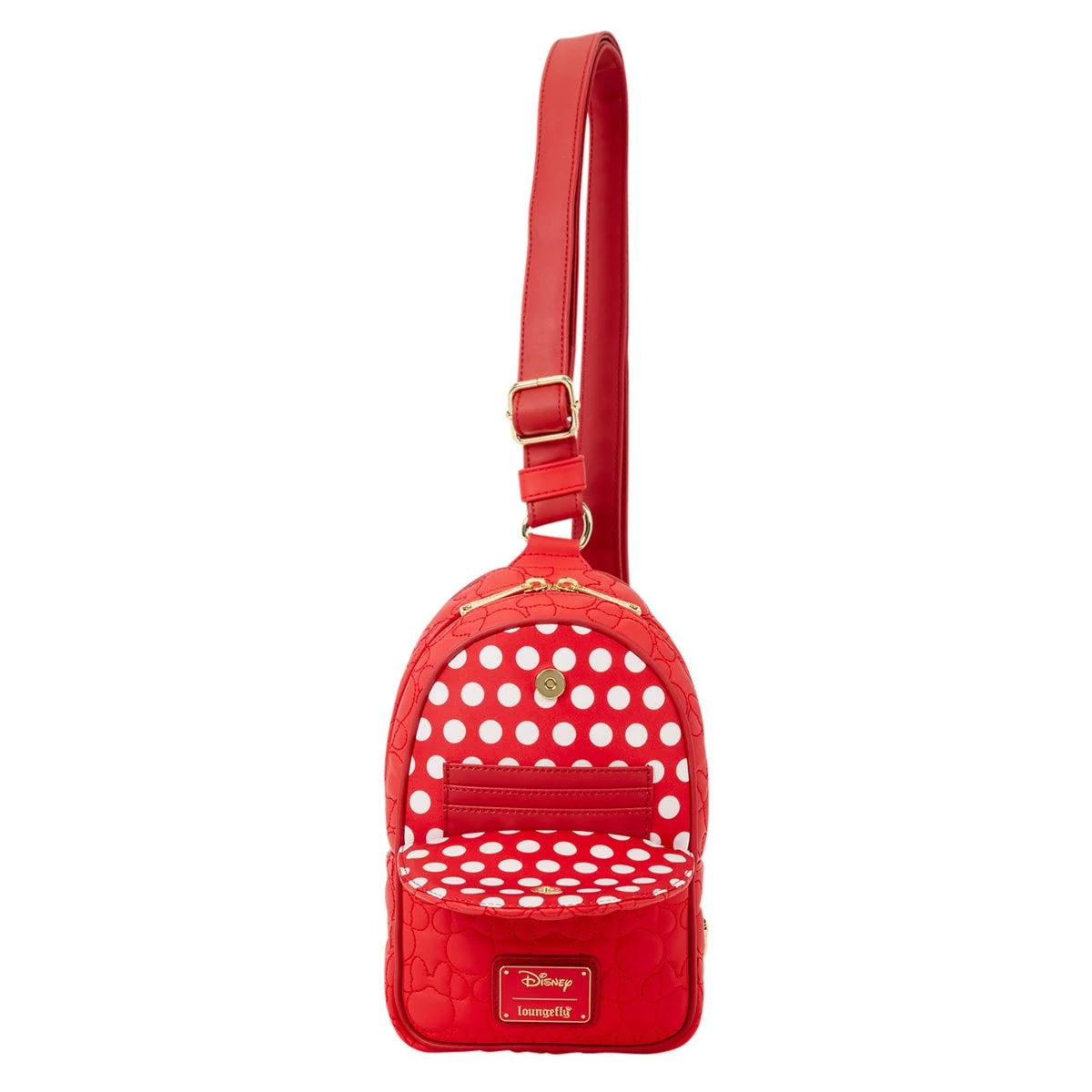Minnie Mouse Silhouette Crossbody Sling Bag (Red)