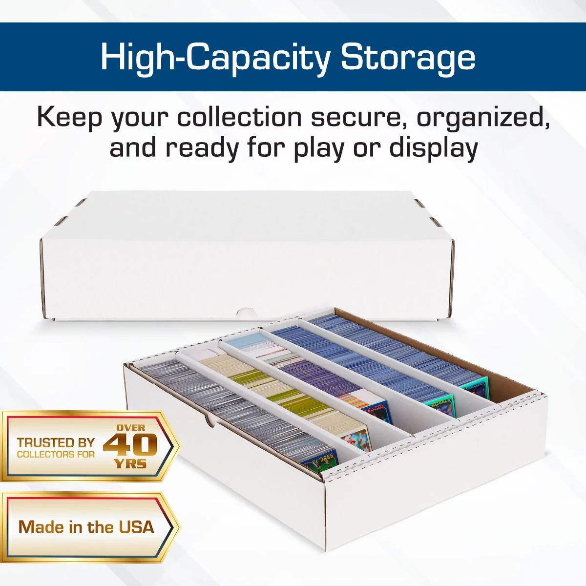 BCW Cardboard Storage Box 5000ct - Full Lid Trading Card Organizer