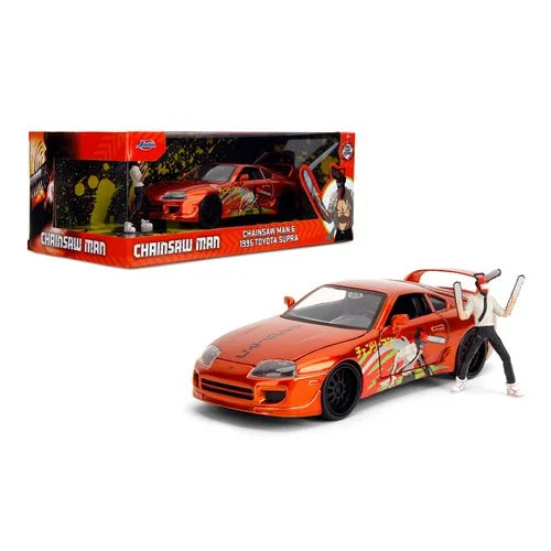 Chainsaw Man - 1995 Toyota Supra 1:24 Scale Die-Cast Metal Vehicle with Chainsaw Man Figure