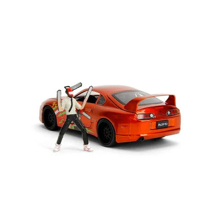 Chainsaw Man - 1995 Toyota Supra 1:24 Scale Die-Cast Metal Vehicle with Chainsaw Man Figure