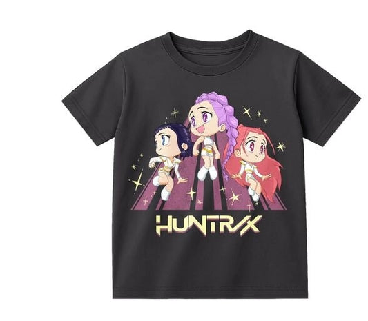 Chibi Huntrix Black Youth Short Sleeve Tee