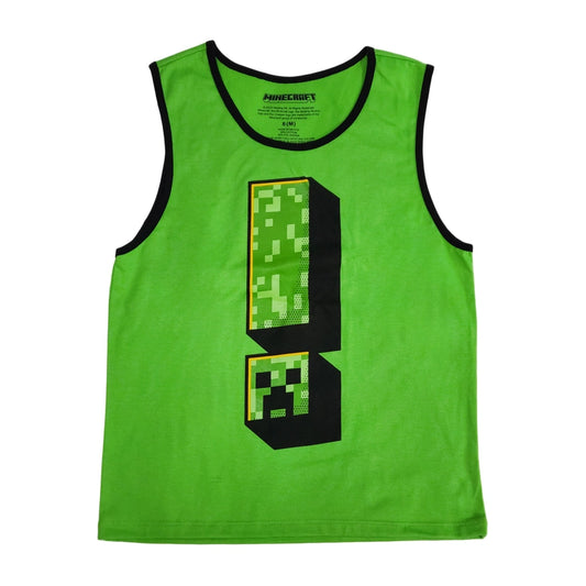 Creeper Exclamation Green Boy's Sleeveless Muscle Shirt