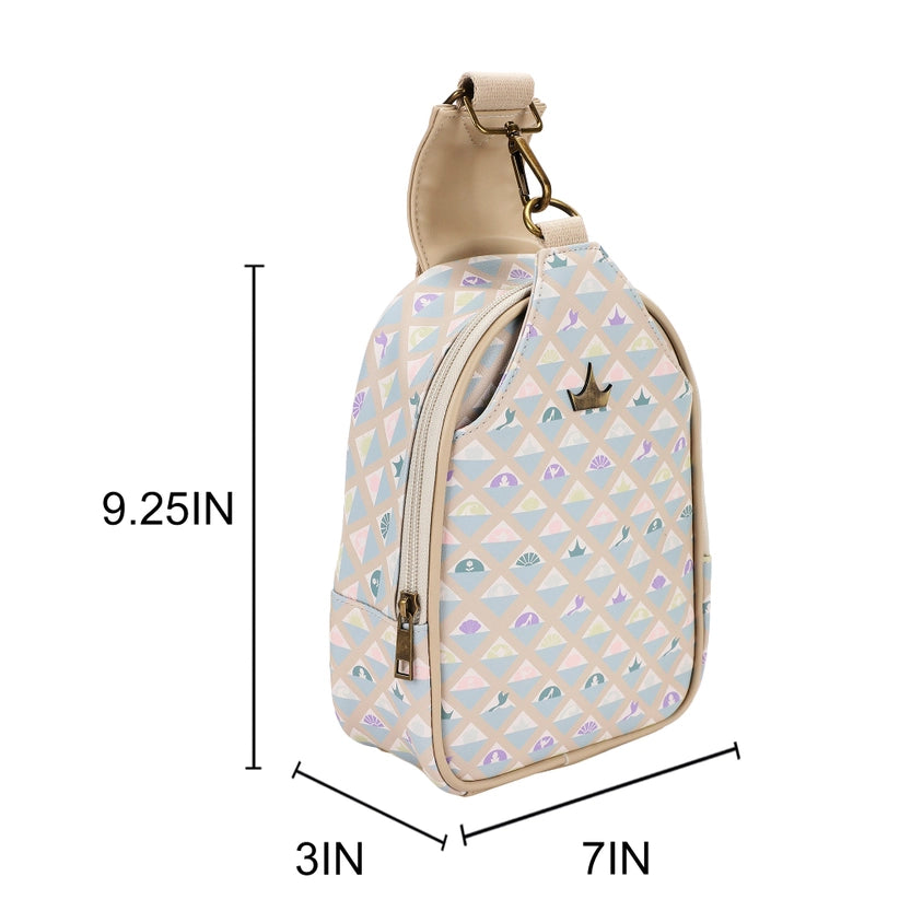 Disney Princess Geometric Pattern Sling Bag w/ Adjustable Strap