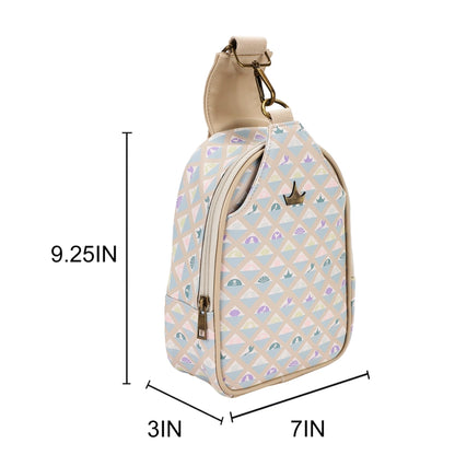 Disney Princess Geometric Pattern Sling Bag w/ Adjustable Strap