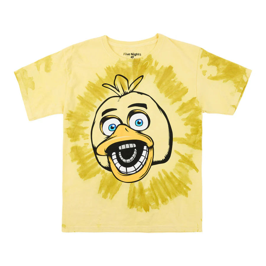 FNAF Chicka Yellow Tie Dye Boy's Short Sleeve Tee