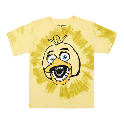 FNAF Chicka Yellow Tie Dye Boy's Short Sleeve Tee