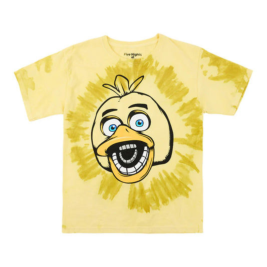 FNAF Chicka Yellow Tie Dye Boy's Short Sleeve Tee