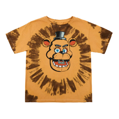 FNAF Freddy Brown Tie Dye Boy's Short Sleeve Tee
