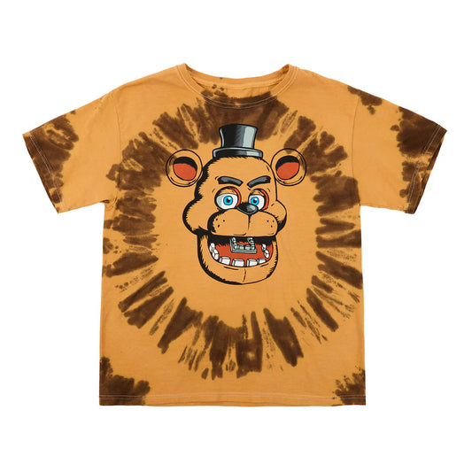 FNAF Freddy Brown Tie Dye Boy's Short Sleeve Tee