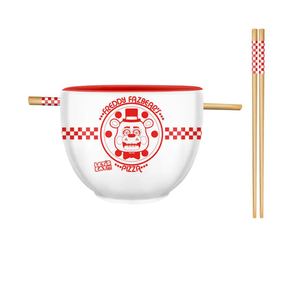 Fazbears Pizza Box Logo Ramen Bowl w Chopsticks
