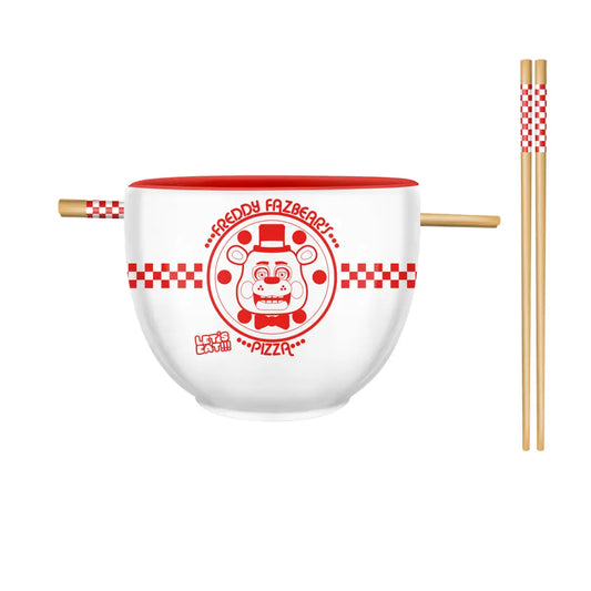 Fazbears Pizza Box Logo Ramen Bowl w Chopsticks