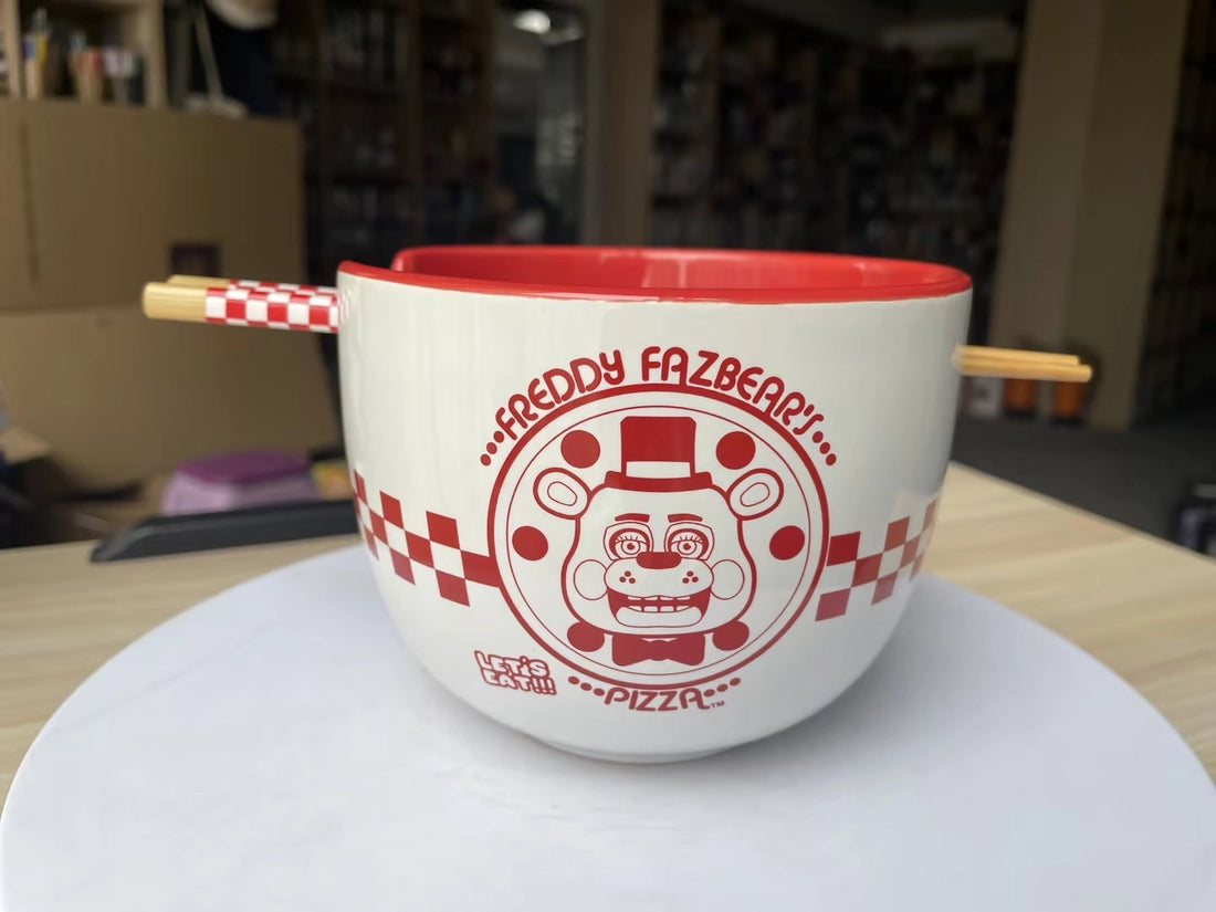 Fazbears Pizza Box Logo Ramen Bowl w Chopsticks