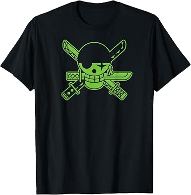 One Piece Neon Zoro Pirate Symbol T-Shirt