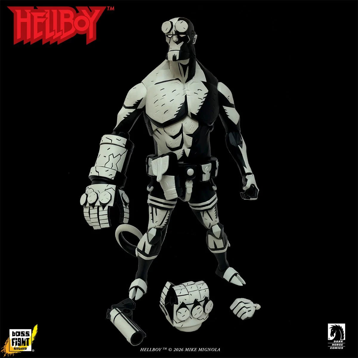 Hellboy - Black and White 1:12 Scale Action Figure - Entertainment Earth Exclusive
