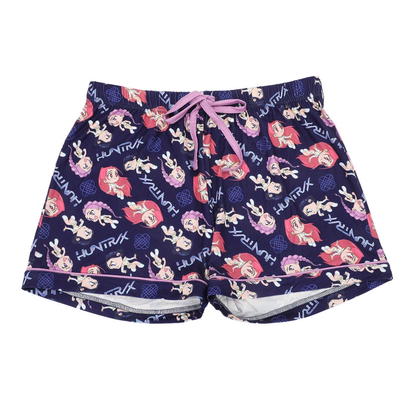 Huntrix Kawaii Characters Women's Button-Down Shirt & Shorts Sleepwear Set