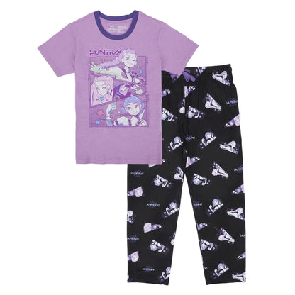 Huntrix Women's Short Sleeve Tee & Pants Pajama Set