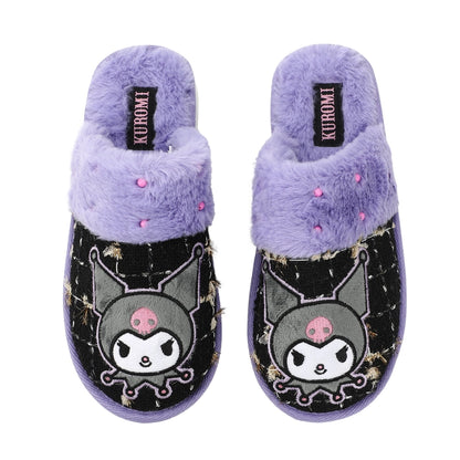 Kuromi Black Women's Tweed Mules