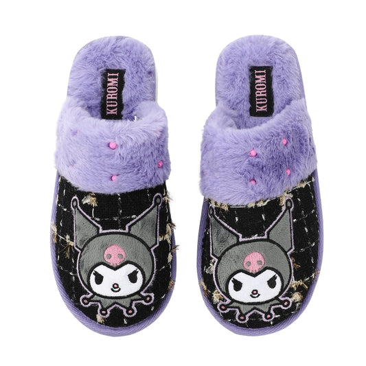Kuromi Black Women's Tweed Mules