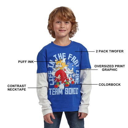 Life in the Fast Lane Royal Blue Boy's Layered Long Sleeve Tee