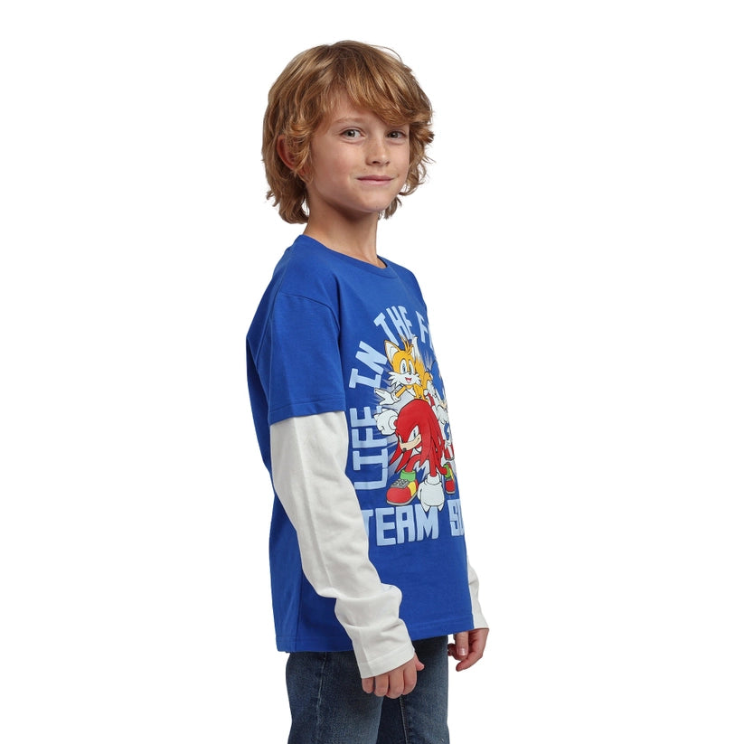 Life in the Fast Lane Royal Blue Boy's Layered Long Sleeve Tee