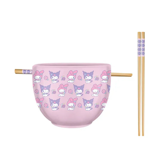 My Melody & Kuromi Ramen Bowl w Chopsticks