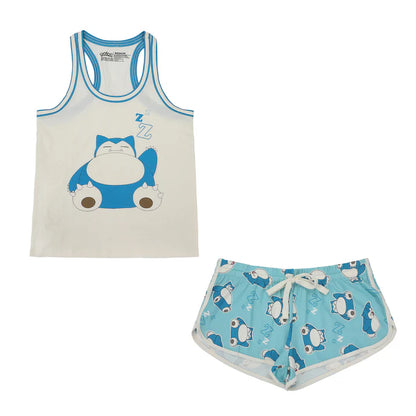 Pokemon Snorlax Napping Tank Top & Shorts Womens Pajama Set
