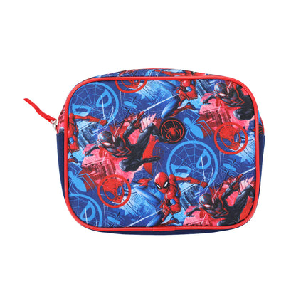 Spider-Man 4-Piece Duffel Drawstring Backpack Water Bottle and Utility Case Blue Youth Duffle Bag Set