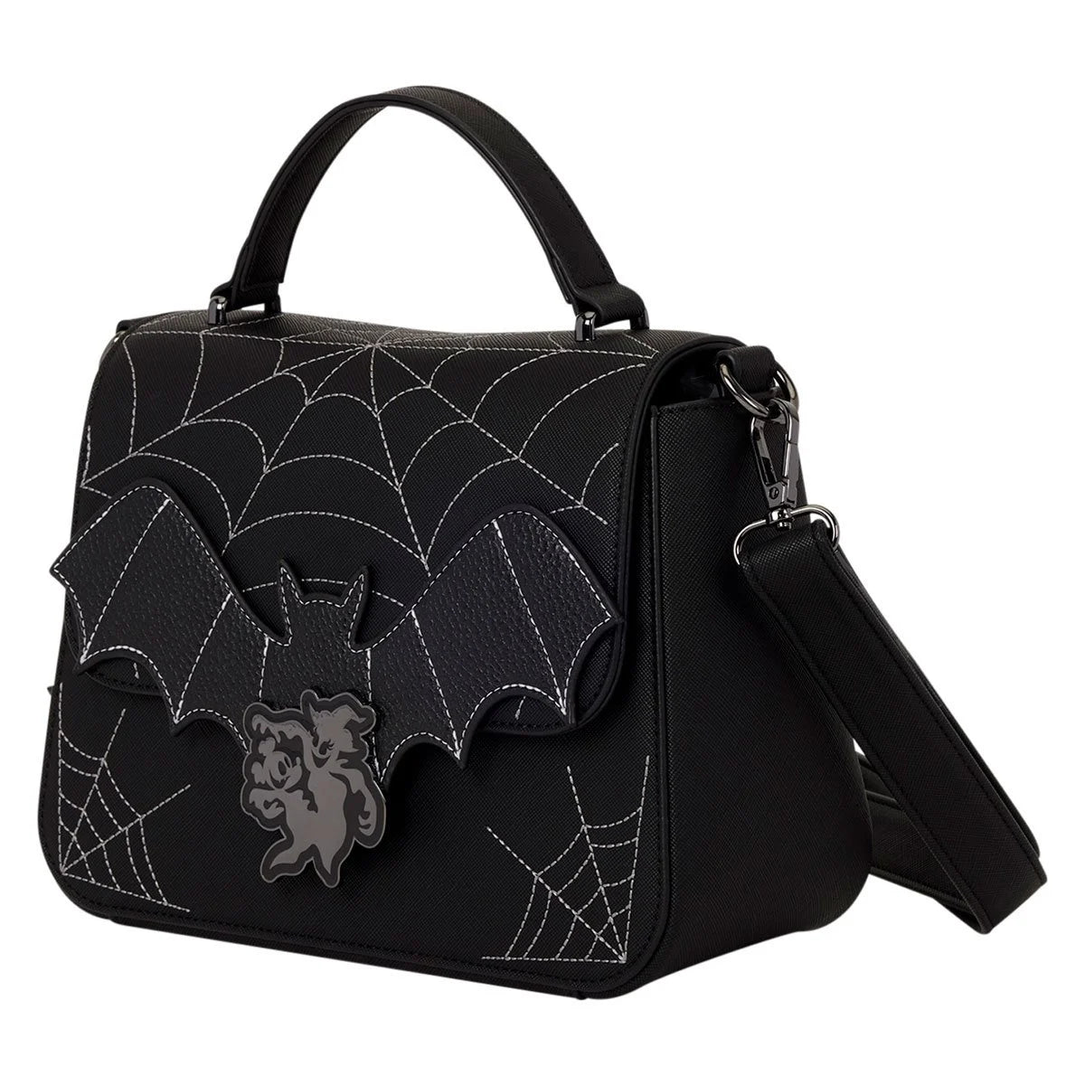 Mickey and Minnie Spiderweb and Bats Crossbody Bag
