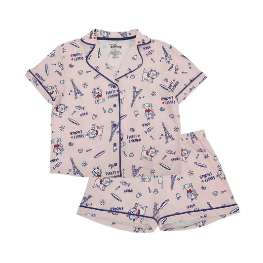The Aristocats Marie Women's Button-Down Shirt & Shorts Sleepwear Set