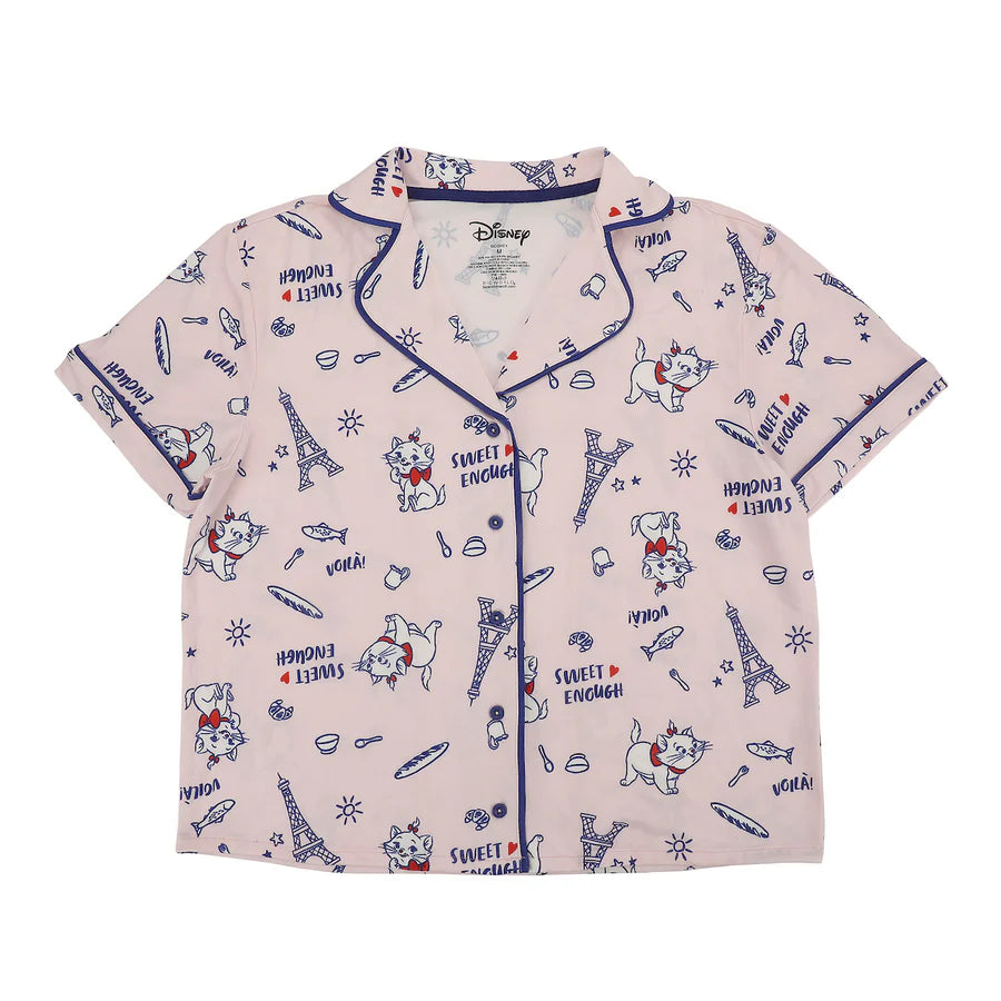 The Aristocats Marie Women's Button-Down Shirt & Shorts Sleepwear Set