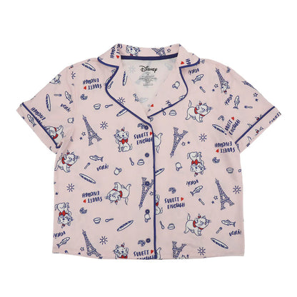 The Aristocats Marie Women's Button-Down Shirt & Shorts Sleepwear Set