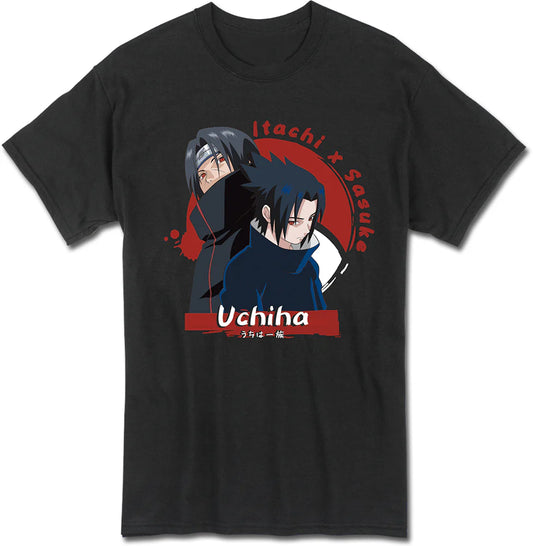 Naruto - Uchiha Brother Black Adult Short Sleeve Tee