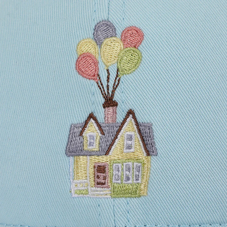 Up House with Balloons Adult Dad Cap (Blue Washed)