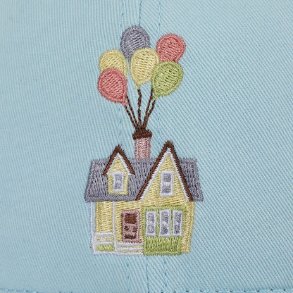 Up House with Balloons Adult Dad Cap (Blue Washed)