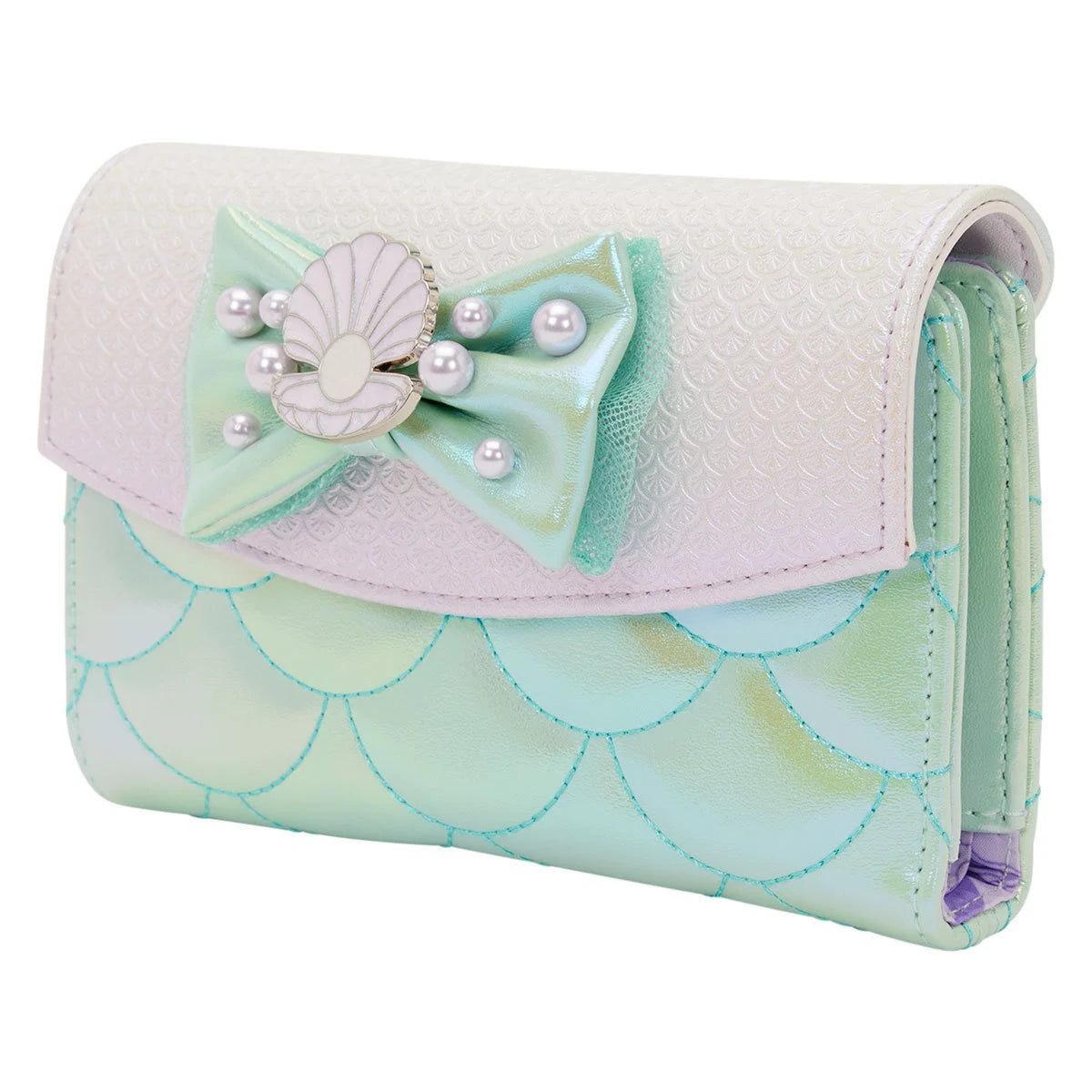The Little Mermaid Iridescent Pearl Flap Wallet