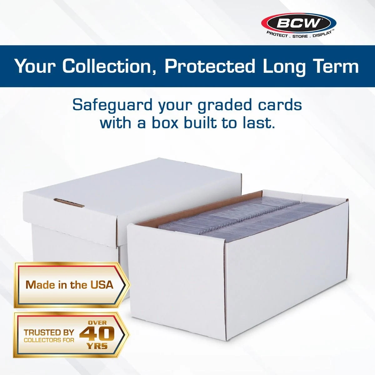 BCW Cardboard Graded Card Storage Box - Trading Card Organizer