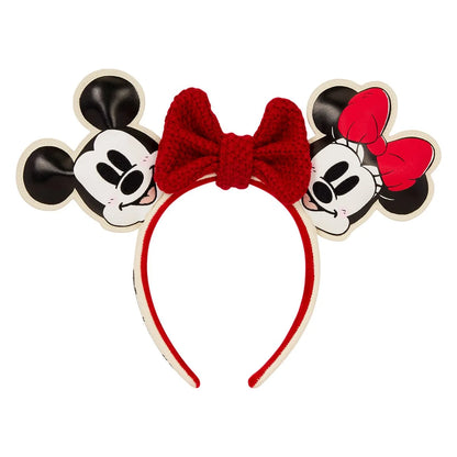 Mickey and Minnie Mouse Knit Bow Holiday Ear Headband