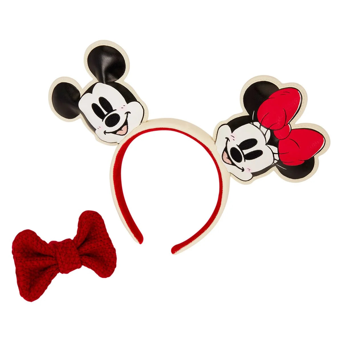 Mickey and Minnie Mouse Knit Bow Holiday Ear Headband