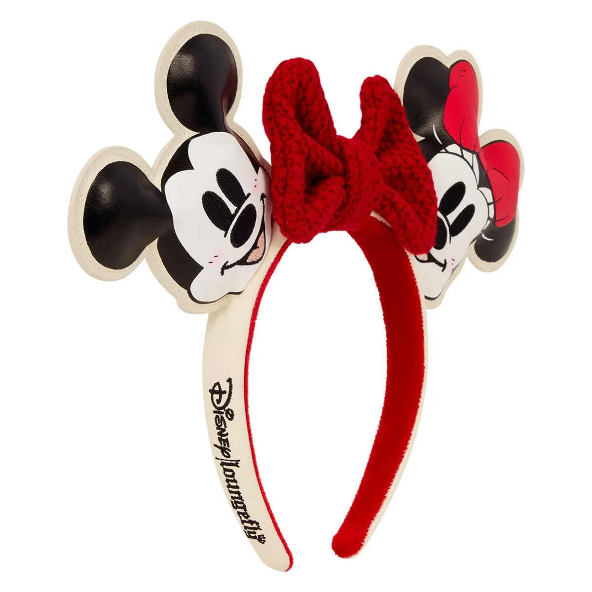 Mickey and Minnie Mouse Knit Bow Holiday Ear Headband