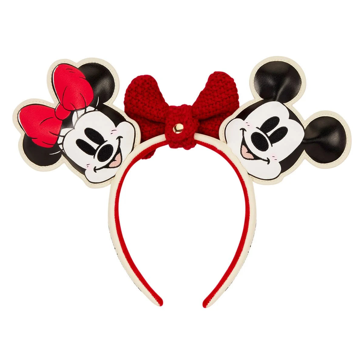 Mickey and Minnie Mouse Knit Bow Holiday Ear Headband