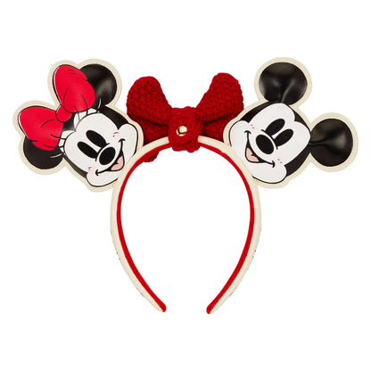 Mickey and Minnie Mouse Knit Bow Holiday Ear Headband