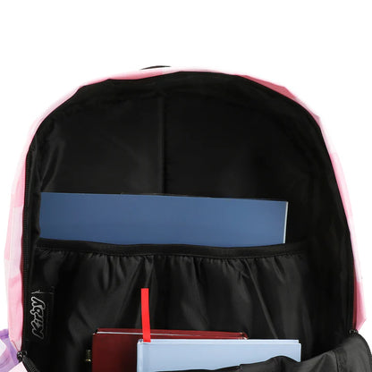 Kirby Inhaling Food 17" Pink Laptop Backpack