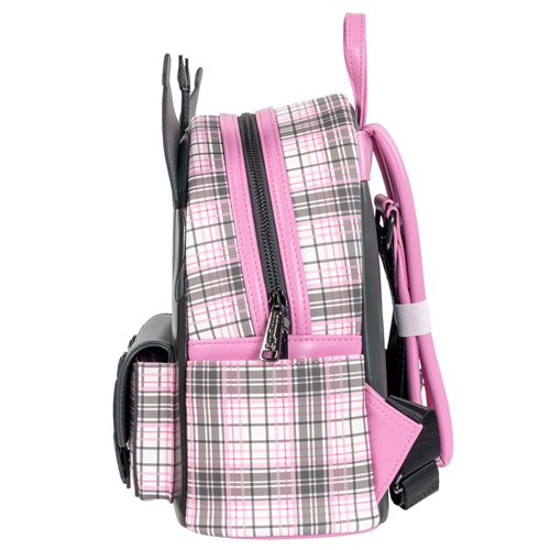 Sanrio Kuromi Flames and Plaid Mini-Backpack