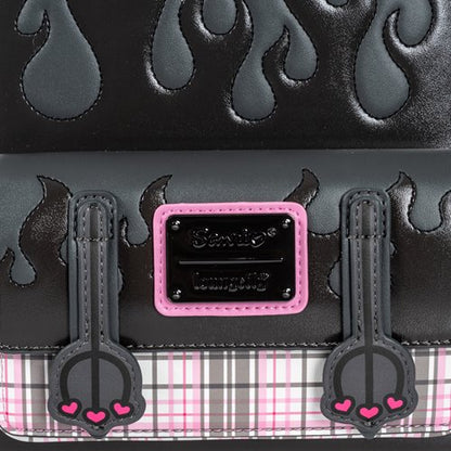 Sanrio Kuromi Flames and Plaid Mini-Backpack