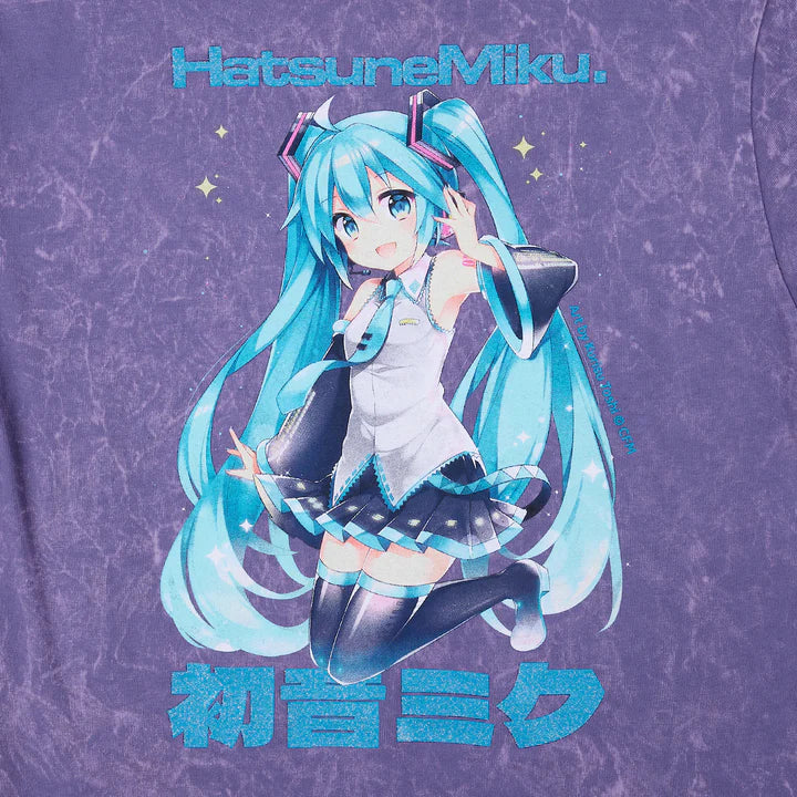 Hatsune Miku Purple Youth Short Sleeve Cropped Tee